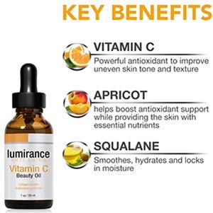 Lumirance Anti-Aging Vitamin C Beauty Oil for Face, Increase Collagen Production, Promote Even Complexion, Healthy Glow, Intense Antioxidant