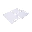 Farberware Plastic Cutting Board Set, Dishwasher- Safe Poly Chopping Board for Kitchen with Easy Grip Handles, Set of 3, White