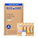 BLUELAND Foaming Hand Soap Refill Tablets, 4-Pack, Variety Pack Scents, Eco Friendly Cleaning Products, 4 x 9 Fl oz Beauty & Personal Care BLUELAND