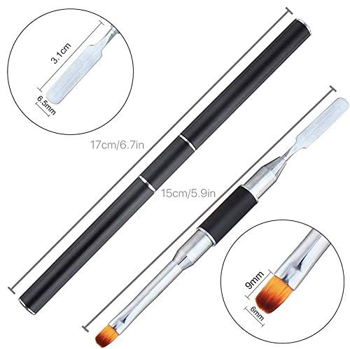 PayPie Dual-Ended Polygel Brush & Picker Brush tool, 2 in 1 Stainless Steel Designs Polygel Nail Brushes Gel Nail Tool for PolyGel Gel Acrylic Nails