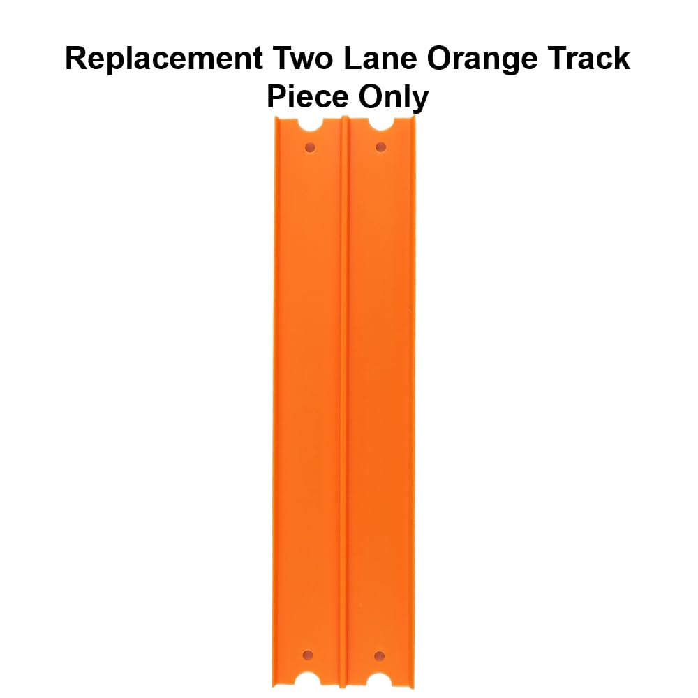 Replacement Part for Hot-Wheels Mega Garage Die-Cast Vehicle Playset - FTB68 - Replacement 11 3/4" Two Lane Orange Track Piece