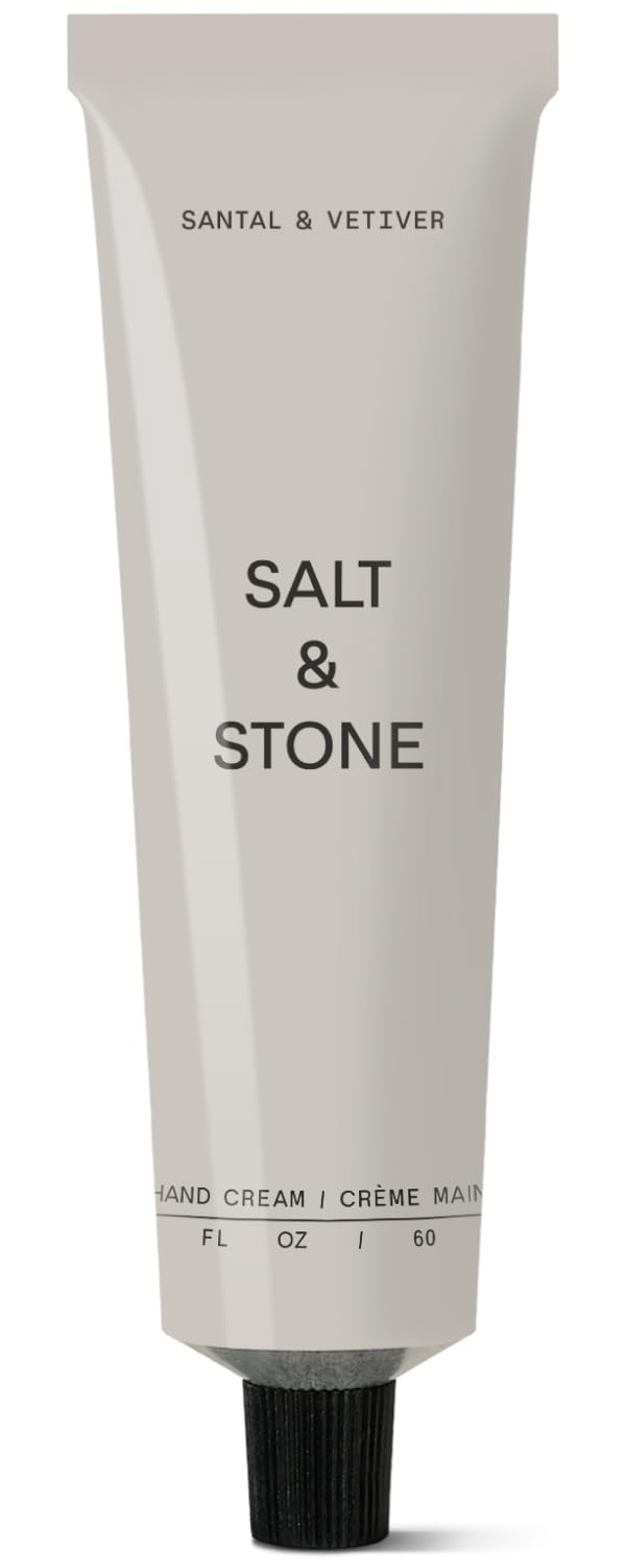 Salt & Stone Hand Cream for Women & Men | Santal & Vetiver | Hydrates, Nourishes & Softens Skin | Restores Dry Cracked Hands | Fast-Absorbing |