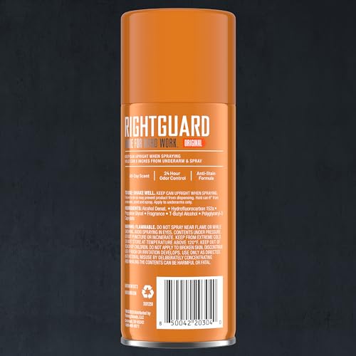 Right Guard Sport Original Scent Deodorant Spray - Aluminum Free Protection Spray Deodorant For Men, Blocks Sweat, 24-Hour Odor Protection