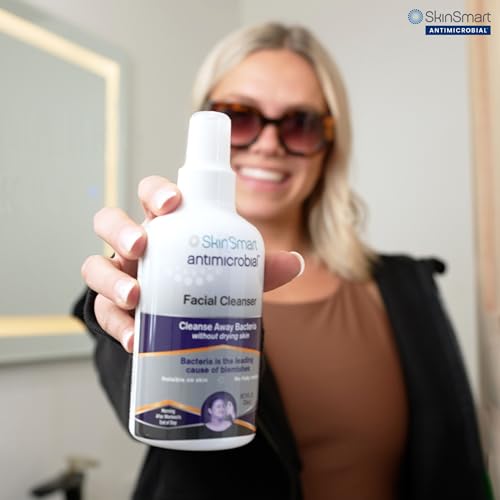 SkinSmart Facial Cleanser Spray 8 oz – Acne Treatment for Teens & Adults | Post-Workout Bacteria Defense, Gentle for Multiple Daily Uses