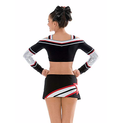 Oaoleer 12PCS 7" Large Glitter Cheer Hair Bows Ponytail Holder Elastic Band Handmade for Cheerleading Teen Girls College Sports (Black)