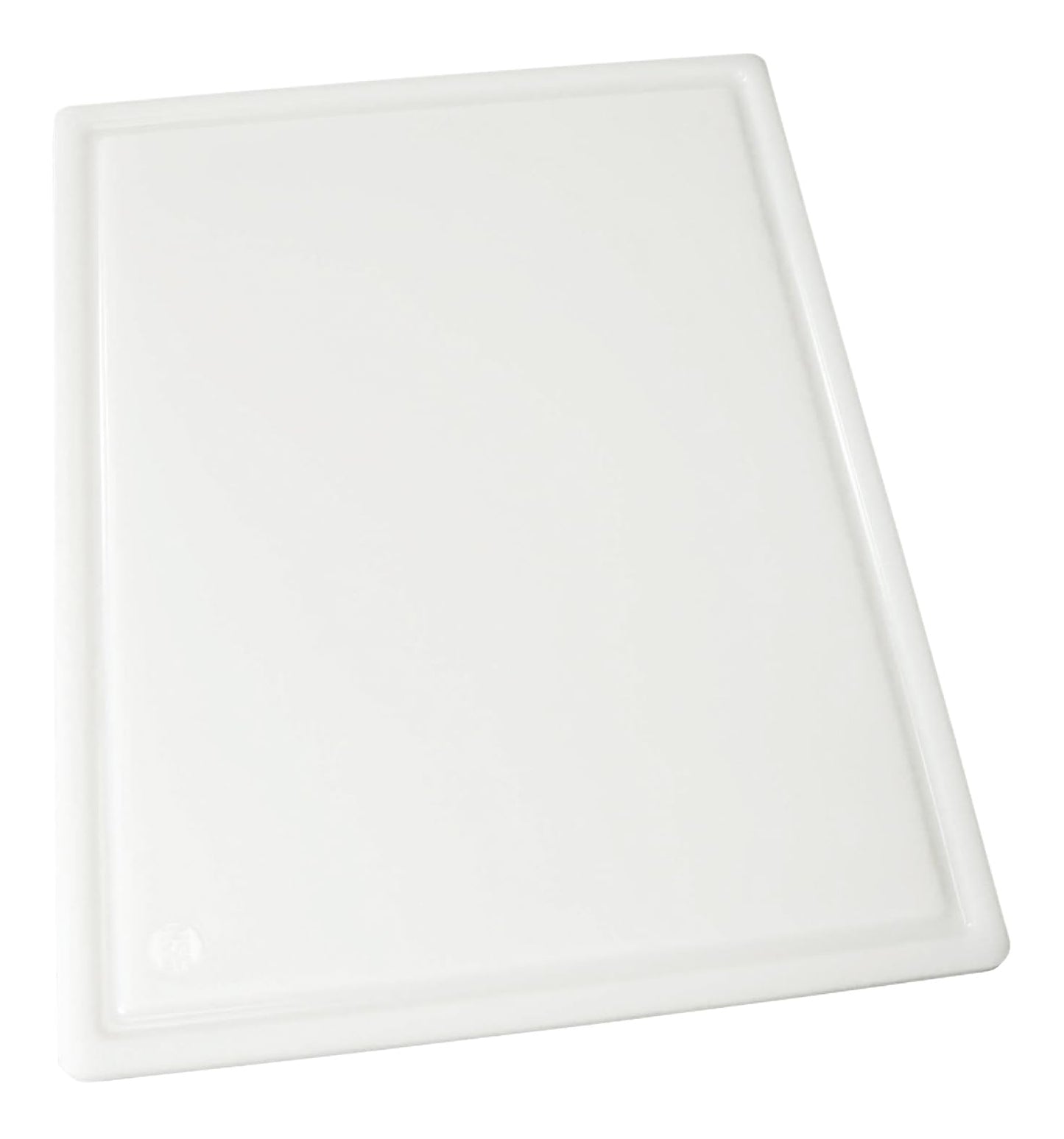 Winco Heavy-Duty Plastic Cutting Board with Groove, 12" x 18" x 1/2", White