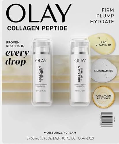 Olay Collagen Peptide Firming Plumping Facial Moisture Cream, 1.7 floz, 2pk