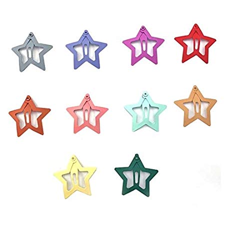 Duehut HLLMX 20 PCS Barrettes For Girls, Women, Toddlers Kids Colorful Hair Barrette Cute Lovely Metal Hair Snap Clips Fashion Stars Barrettes