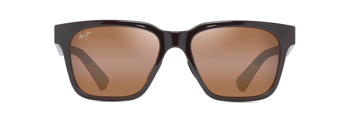 Maui Jim Men's & Women's Punikai Polarized Square Sunglasses, Shiny Brown/Hcl® Bronze Polarized, Large
