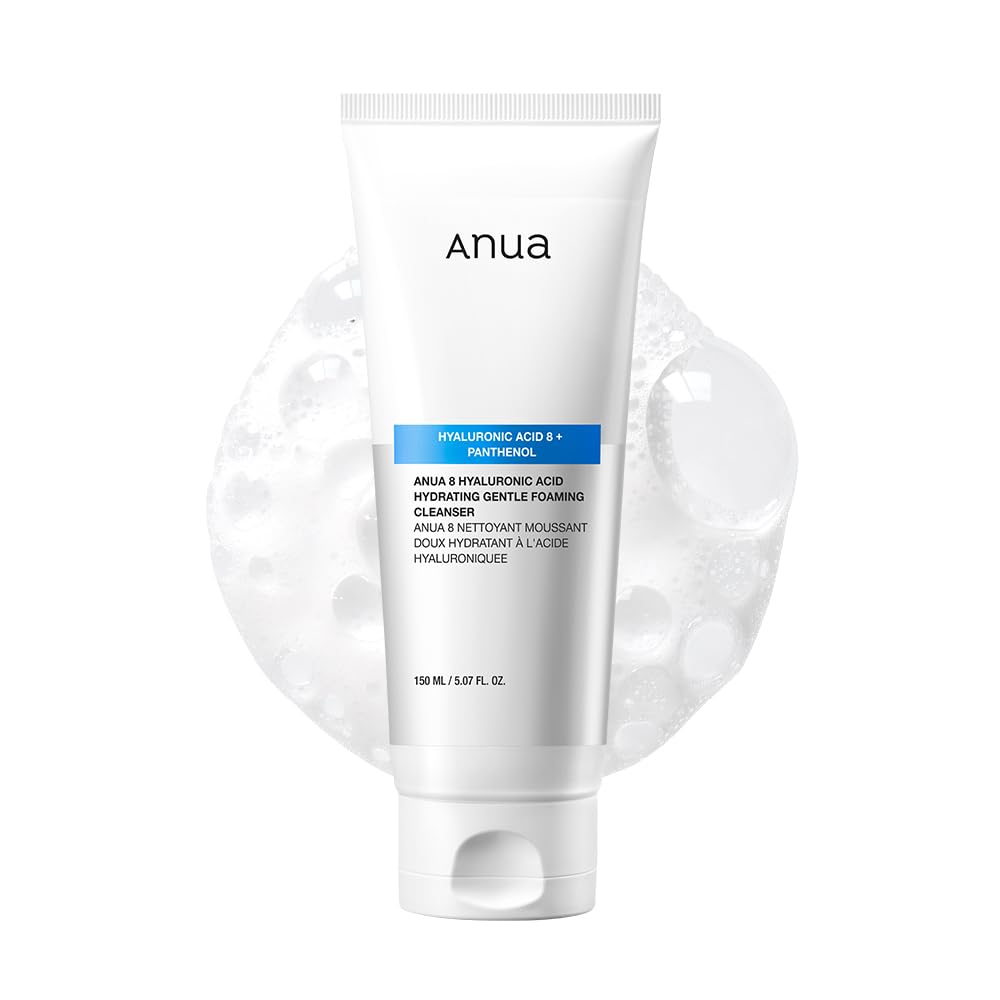 ANUA Hydrating Gentle Foaming Cleanser, Daily Face Wash for Double Cleansing, Hyaluronic Acid, Zinc, Panthenol, for Dry & Sensitive Skin, Sebum Beauty and Personal Care ANUA