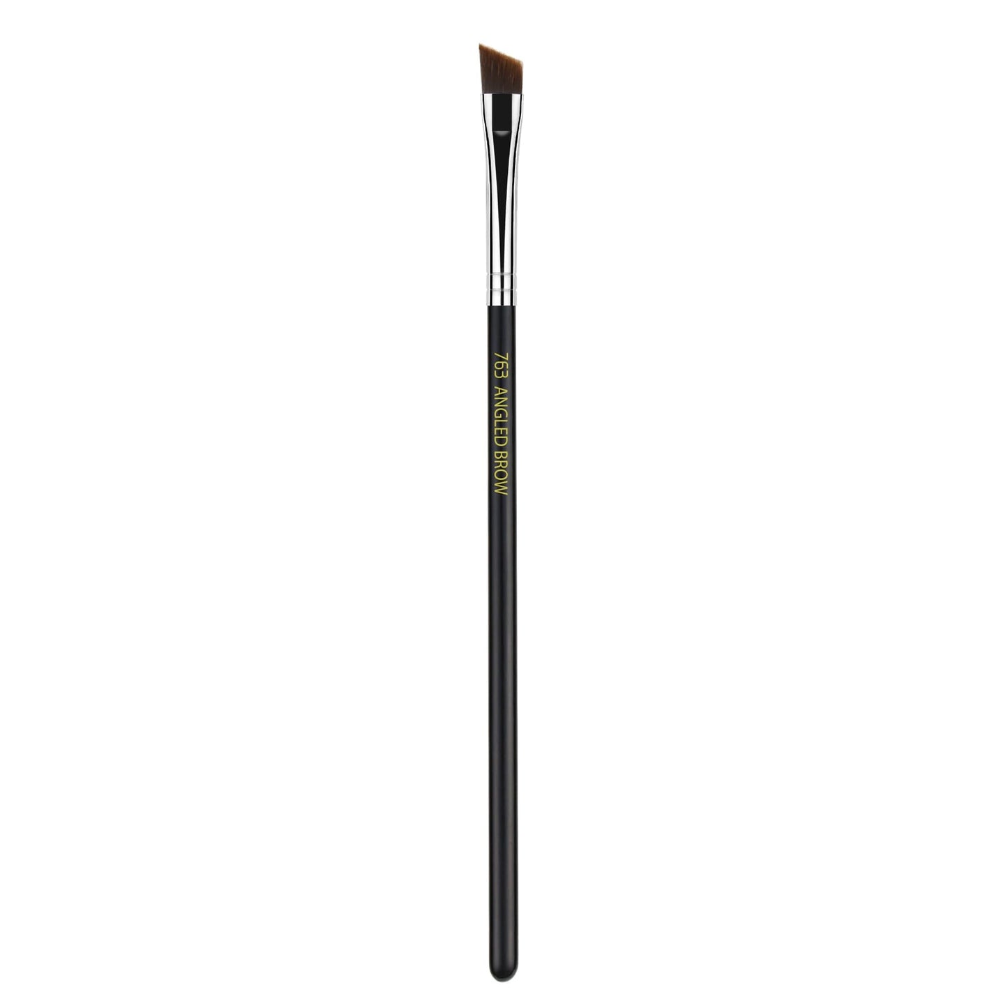 Bdellium Tools Professional Makeup Brush - Maestro Series 763 Angled Brow - With Soft Synthetic Fibers, For Defining Eyebrows (Black, 1pc)