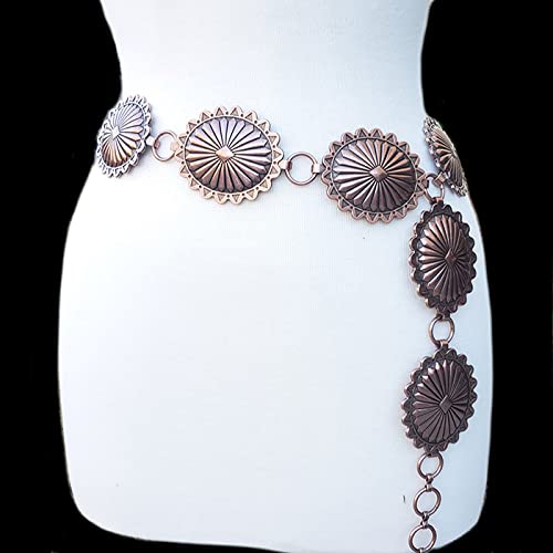 Emulily Western Concho Fashion Chain Belt Western Flower Concho