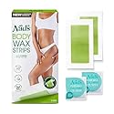 Nad's Body Wax Strips Hair Removal For Women At Home plus 4 Calming Oil Wipes, 24 Count