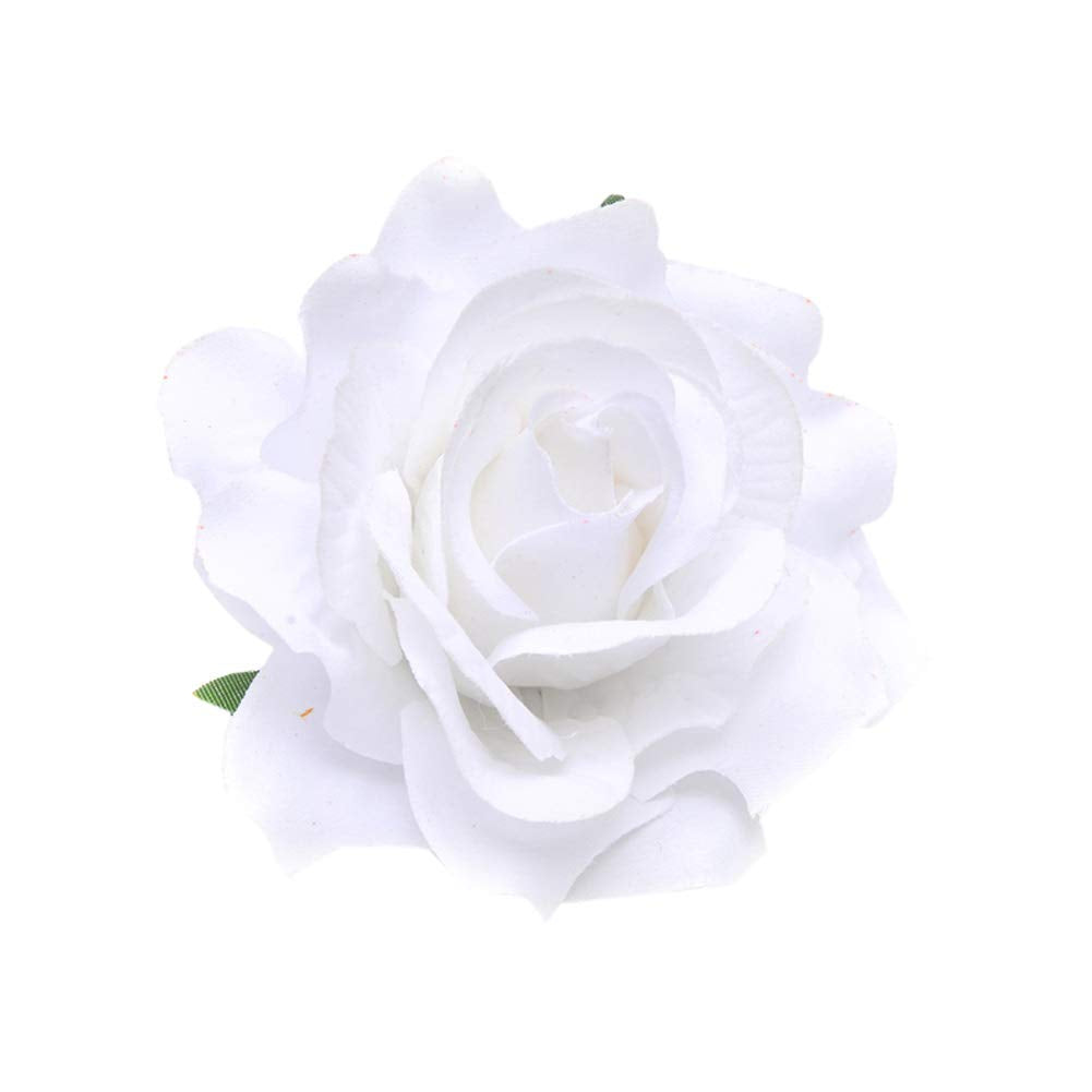 White Rose Flower Hair Clips Flower Brooch Pin Up Mexican Flamenco Dancer Fabric Flowers Headwear Barrette Styling Tools Accessories for Women Girls