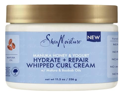 SheaMoisture Hydrate and Repair Moisturizing Curl Cream for Curly Hair Manuka Honey and Yogurt Sulfate Free Curly Hair Cream 11.5 oz