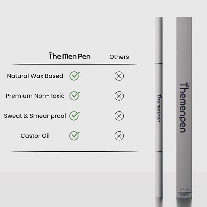 The Men Pen Complete Eyebrow Grooming Kit for Men | Scissors, Tweezers, Razors & 2 Eyebrow Filler Pens for Shaping | Trimming & Defining Brows | Brown