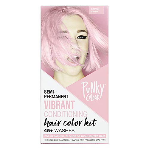 Punky Colour Box Kit Cotton Candy Semi Permanent Hair Color - Vegan, Cruelty-Free Conditioning Hair Dye, Lasts Up to 35 Washes Beauty & Personal Care Punky