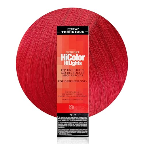 L'Oréal Technique HiColor Red HiLights - Permanent Hair Color for Dark Hair, Intense Red Highlights, No Pre-Lightening Required, Rich, No-Drip Crème Beauty and Personal Care L'OREAL TECHNIQUE Default Title