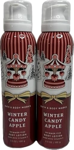 Bath & Body Works Body Winter Candy Apple Fizz Shimmer Lotion 3.5 Ounces Each Pack of 2