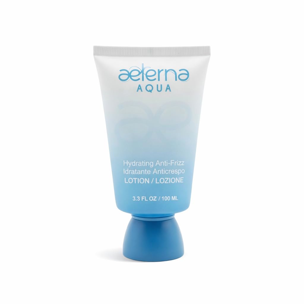 Aeterna Aqua Hydrating Anti-Frizz Hair Lotion | Frizz Ease, Deep Moisture & Color Protection - Vitamin E, Grape Seed & Collagen Infused, for All Hair