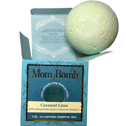 Mom Bomb Coconut Lime Bath Bomb (Shower Steamer) - Essential Oils, Clean Ingredients - Relaxing Aromatherapy Fizz, Skin-Softening - Made in USA…