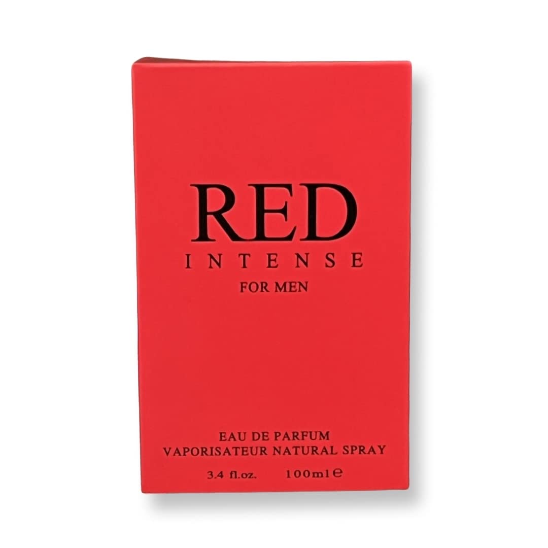 United Scents Red Intense Eau de Parfum for Men 3.4 Fl Oz | Top Notes: Cranberry, Grapefruit, Italian Lemon