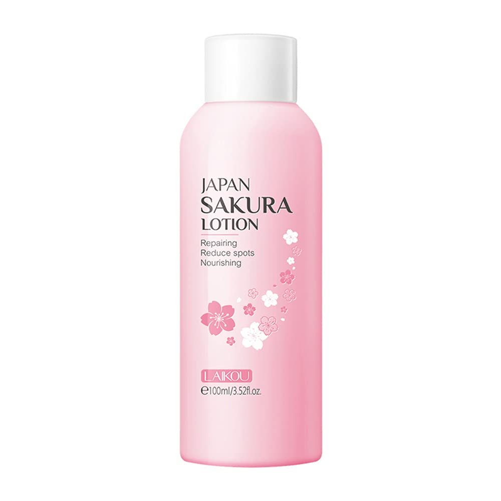 BEUKING Sakura Face Lotion Moisturizing Essence for Shrink Pores Skin Daily Care, Toner Lotion Hydrating Repair Face Cream Vitamin C Serum Improve