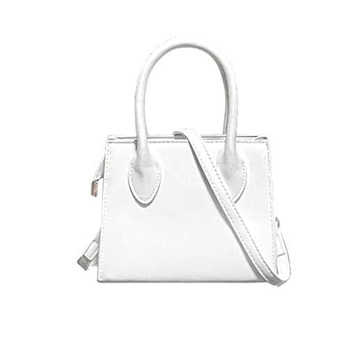 saursmehat Small crossbody bags for women faux leather trendy clutch mini purses and handbags (White)