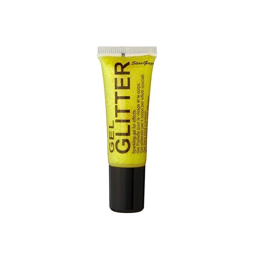 Gel Glitter Yellow. Sparkling Glitter for your face & body with fine nib applicator