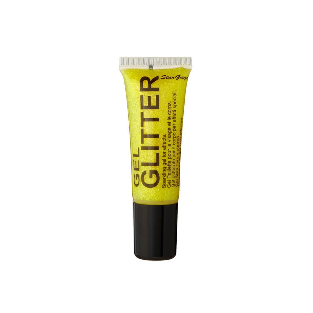 Gel Glitter Yellow. Sparkling Glitter for your face & body with fine nib applicator