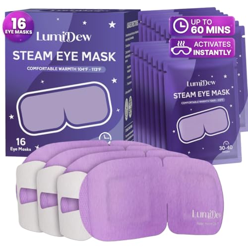LumiDew Steam Eye Mask, Self Heating Heated Eye Mask for Sleep, Warm Compress for Eyes, Moist Heat for Dry Eye Relief, Stye Eye Treatment, Spa, Travel Beauty and Personal Care LumiDew Default Title