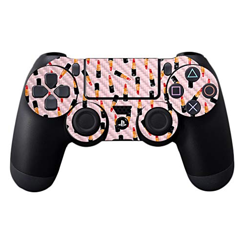 MightySkins Carbon Fiber Skin for Sony PS4 Controller - Lipstick Pattern | Protective, Durable Textured Carbon Fiber Finish | Easy to Apply, Remove,