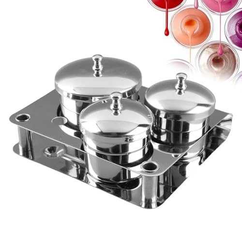 Nail Liquid Container, Mini Stainless Steel Dish Pot Liquid Powder Cup Lid Bowl Nail Art Tools Acrylic Nail Art Equipment Mini Bowl Cup Tray Pot Beauty & Personal Care Zerone