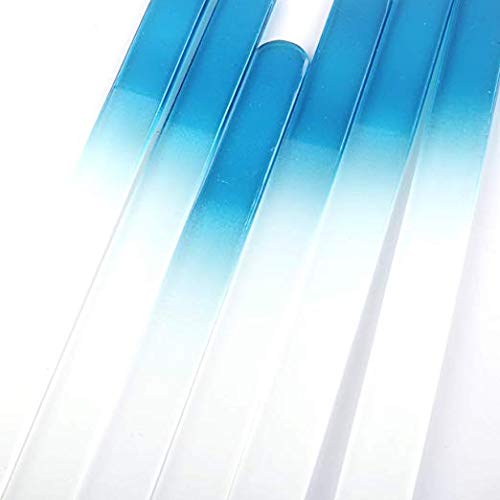 SIUSIO 40 Pack Professional Czech Crystal Glass Nail Files for Natural Nails Double Sided Etched Surface Files Gradient Rainbow Color for Acrylic Nail