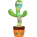 Keculf Talking Cactus Toy with LED 120 English Songs, Singing Cactus Dancing Musical Toy, Tummy Time Toys Baby Mimicking Repeats What You Say (Audio…