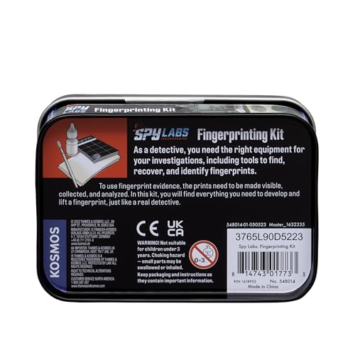 Thames & Kosmos Spy Labs Inc Fingerprinting Kit – Identify, Collect & Analyze Fingerprints with Detective Tools for Young Investigators