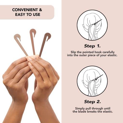 Kitsch Hair Tie Cutter - Easy To Use, Pain Free, Elastic Hair Tie Cutter Tool for Girls & Toddlers, Multicolor, 3pc