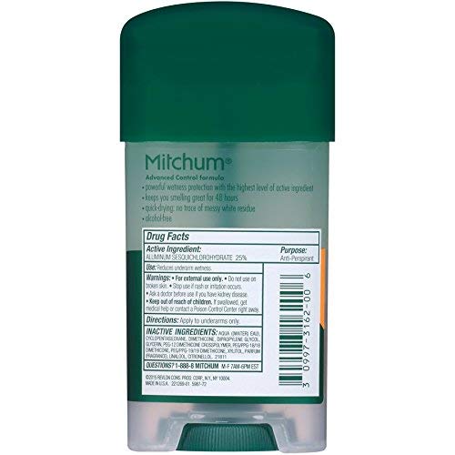 Mitchum Men’s Triple Odor Protection Antiperspirant & Deodorant Gel, Sport, 48HR Protection, 2.25 oz, Pack of 6 Beauty and Personal Care Mitchum
