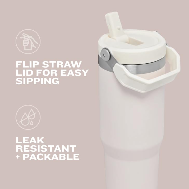 Stanley IceFlow Flip Straw Tumbler with Handle 20 oz | Twist On Lid and Flip Up Straw | Leak Resistant Water Bottle | Insulated Stainless Steel…