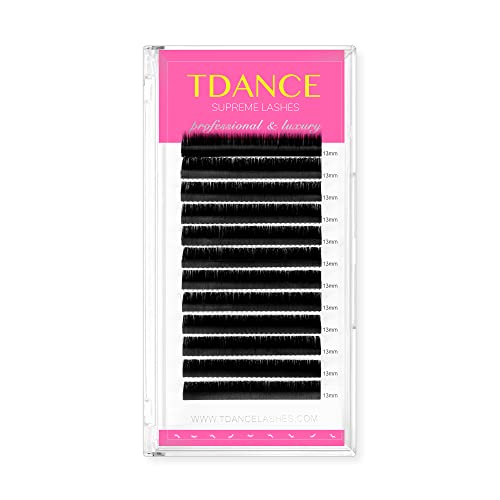 TDANCE Lash Extension Matte Black Eyelash Extension C CC D DD J B L Curl Volume & Classic Lash Extensions 0.03-0.18mm Thickness Professional Salon