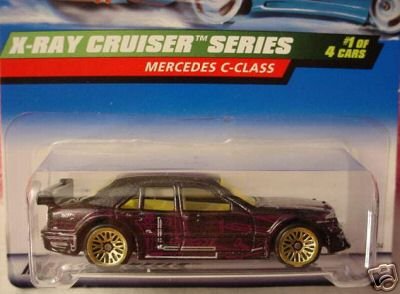 Mattel Hot Wheels 1999 1:64 Scale X-Ray Cruiser Series Black Mercedes C-Class Die Cast Car 1/4