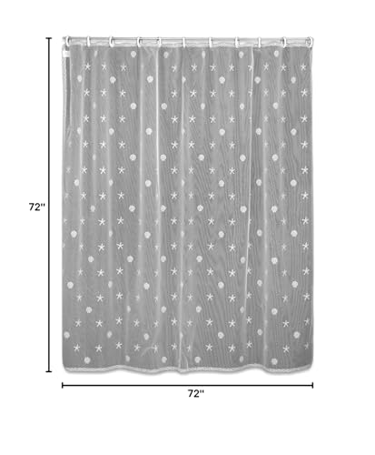 Heritage Lace Sand Shell 72"x72" Shower Curtain, White
