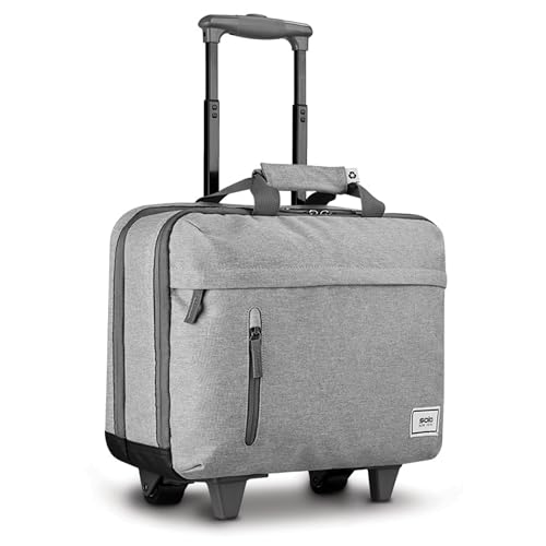Solo New York Underseat Rolling Catalog Case - Roller Laptop Bag with Wheels, Wheeled Briefcase for Women & Men, Carry On Size for Travel, Fits 15.6"