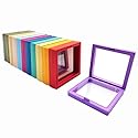 Ailison 12PCS 3D Floating Frame Display Stand, Jewelry Box, Gift Box, Ornament Organizer, Small Travel Jewelry Box, PE Film Anti-Oxidation, Suspended…