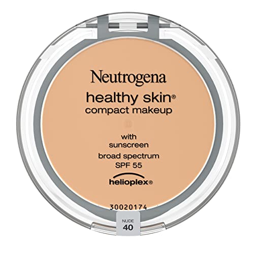 Neutrogena Healthy Skin Compact Lightweight Cream Foundation Makeup with Vitamin E Antioxidants, Non-Greasy Foundation with Broad Spectrum SPF 55, Nude 40, .35 oz