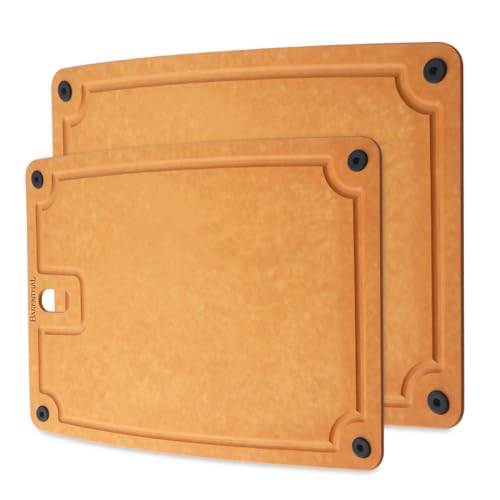 Barenthal Cutting Boards for Kitchen Dishwasher - 2PC Cutting Board Set Double-Sided with Non-Slip Feet and Juice Groove Composite Chopping Boardโฆ