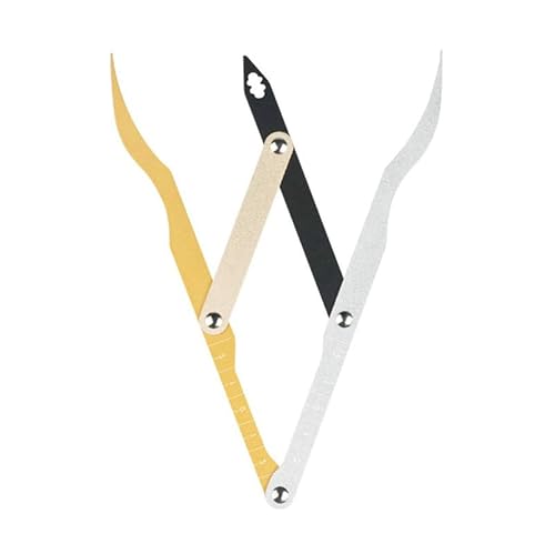 HOTWE Eyebrow Stencil Ruler for Microblading, Three-point Positioning Balance Ruler for Semi Permanent Makeup, Golden Ratio Caliper Measurement Tools