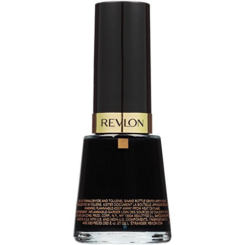 Revlon Nail Enamel, Chip Resistant Nail Polish, Glossy Shine Finish, in Black/Grey, 731 Knockout, 0.5 oz