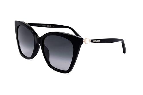 JIMMY CHOO RUA/G/S Black Silver/Dark Grey Shaded 56/18/145 women Sunglasses