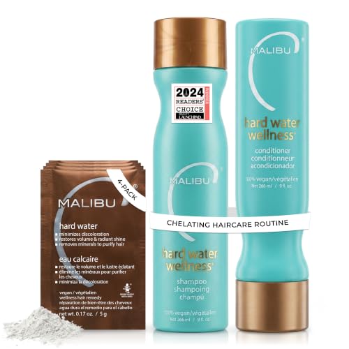 Malibu C Hard Water Wellness Remedy - Hard Water Shampoo, Conditioner & Hair Mask Packets for Removing Deposits and Impurities - Hydrating Hair Care Beauty and Personal Care Malibu C Default Title